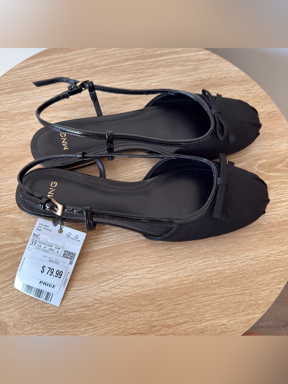Mango black ballet flats with bow detail. - Picture 2 of 5